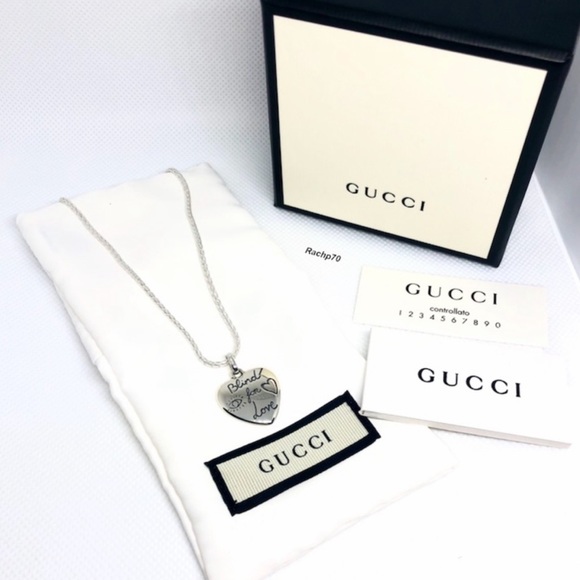 New Gucci Blind For Love Heart Charm + Free Chain - Picture 7 of 9